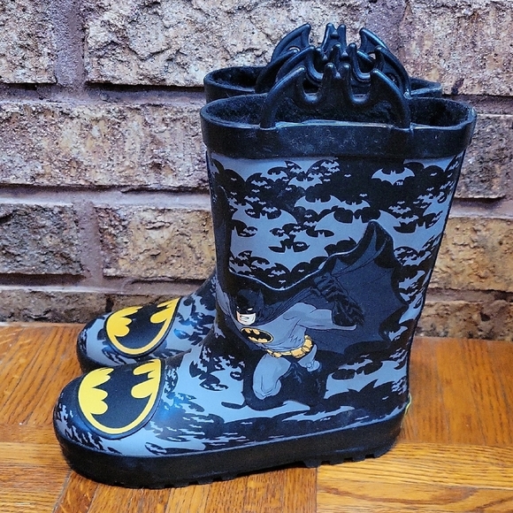 Western Chief Batman Kids Rain Boots - Black and Gray Size 13/1 - Picture 3 of 7